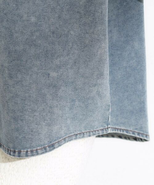 SHOO・LA・RUE / シューラルー シャツ・ブラウス | 【S-LL】こなれ感ある着こなしに ケミカルウォッシュ5分袖デニムシャツ | 詳細19