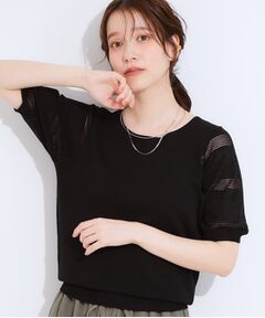 SHOO・LA・RUE / シューラルー ニット・セーター | 【S-LL】大人上品な お袖シアー切り替えニット