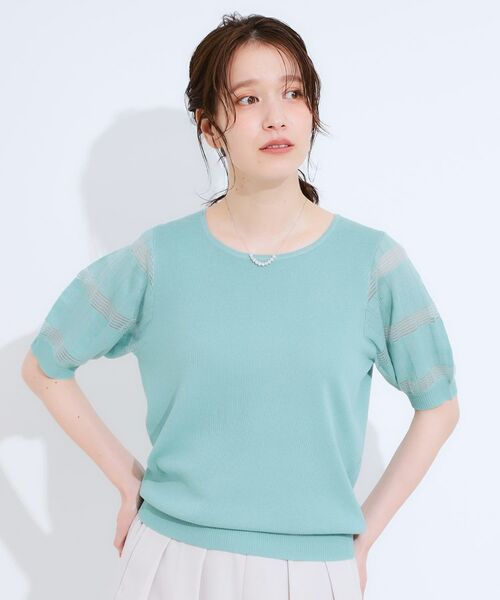 SHOO・LA・RUE / シューラルー ニット・セーター | 【S-LL】大人上品な お袖シアー切り替えニット | 詳細13