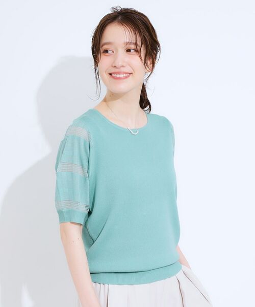 SHOO・LA・RUE / シューラルー ニット・セーター | 【S-LL】大人上品な お袖シアー切り替えニット | 詳細14