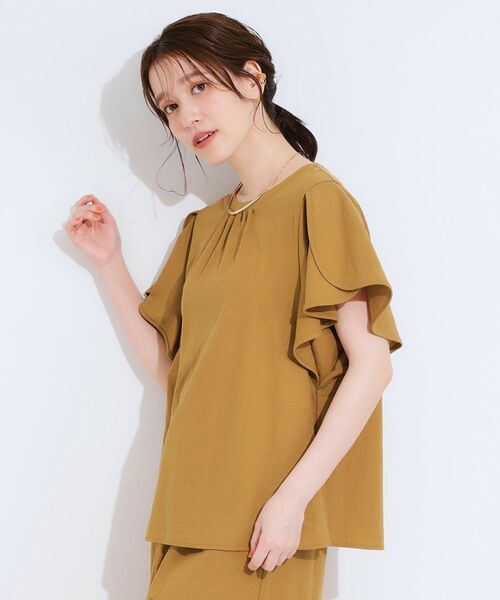 SHOO・LA・RUE / シューラルー カットソー | 【セットアップ可/ひんやり/S-LL】きちんと感のあるフリル袖トップス | 詳細10