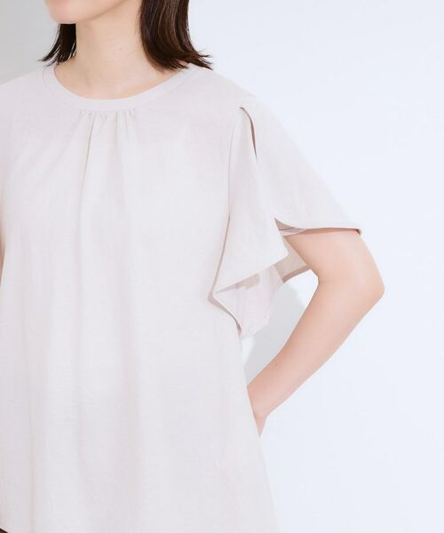 SHOO・LA・RUE / シューラルー カットソー | 【セットアップ可/ひんやり/S-LL】きちんと感のあるフリル袖トップス | 詳細18