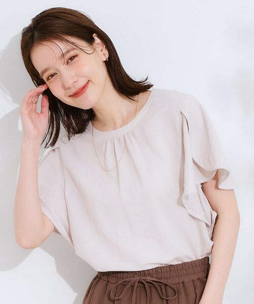 SHOO・LA・RUE / シューラルー カットソー | 【セットアップ可/ひんやり/S-LL】きちんと感のあるフリル袖トップス | 詳細5