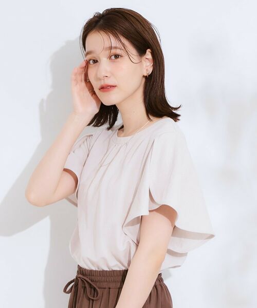 SHOO・LA・RUE / シューラルー カットソー | 【セットアップ可/ひんやり/S-LL】きちんと感のあるフリル袖トップス | 詳細6