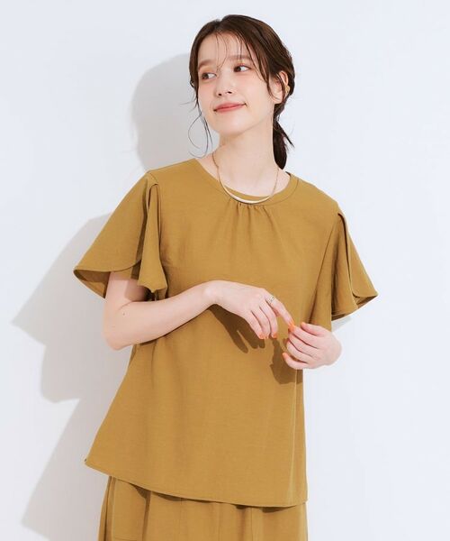 SHOO・LA・RUE / シューラルー カットソー | 【セットアップ可/ひんやり/S-LL】きちんと感のあるフリル袖トップス | 詳細9