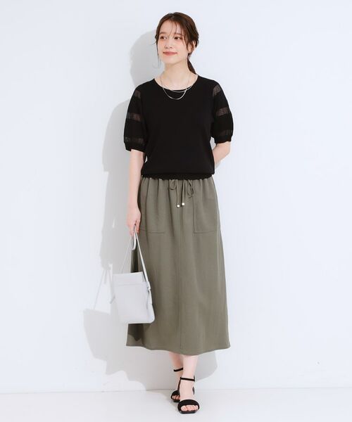 SHOO・LA・RUE / シューラルー スカート | 【セットアップ可/ひんやり】大人カジュアルに ベイカー風デザインスカート | 詳細7
