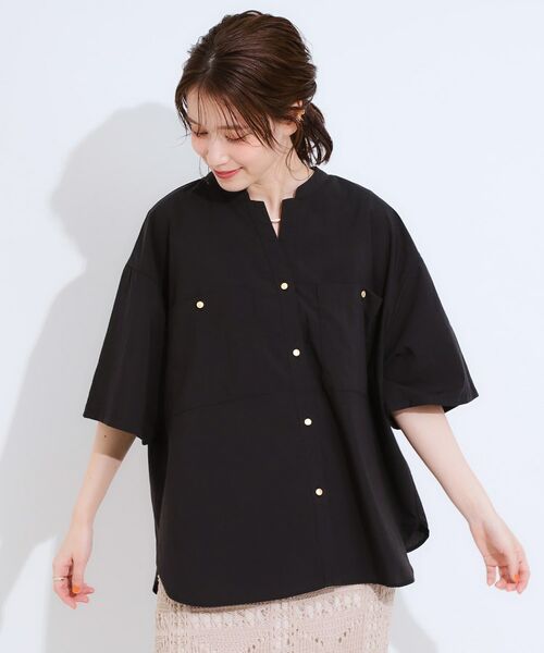 SHOO・LA・RUE / シューラルー シャツ・ブラウス | 【S-LL】大人の抜け感 ビックポケット Vネックシャツ | 詳細1