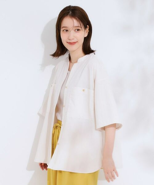 SHOO・LA・RUE / シューラルー シャツ・ブラウス | 【S-LL】大人の抜け感 ビックポケット Vネックシャツ | 詳細13