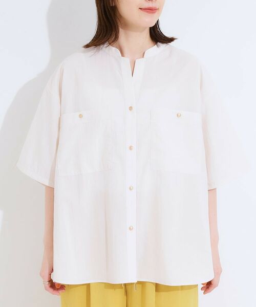 SHOO・LA・RUE / シューラルー シャツ・ブラウス | 【S-LL】大人の抜け感 ビックポケット Vネックシャツ | 詳細17