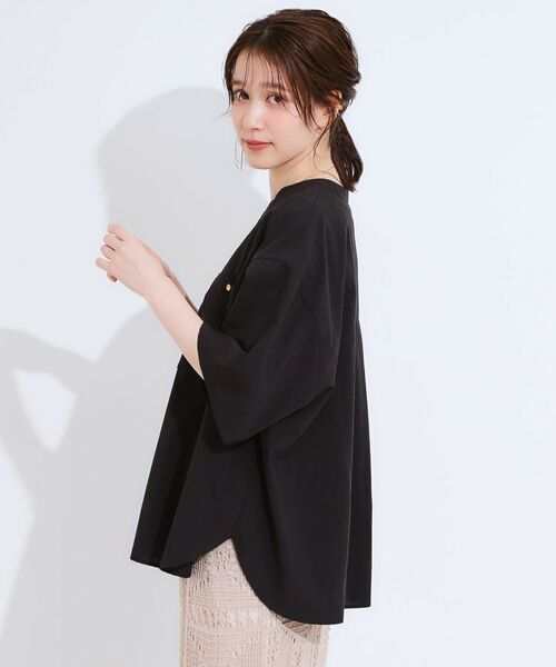 SHOO・LA・RUE / シューラルー シャツ・ブラウス | 【S-LL】大人の抜け感 ビックポケット Vネックシャツ | 詳細2