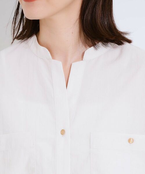 SHOO・LA・RUE / シューラルー シャツ・ブラウス | 【S-LL】大人の抜け感 ビックポケット Vネックシャツ | 詳細20