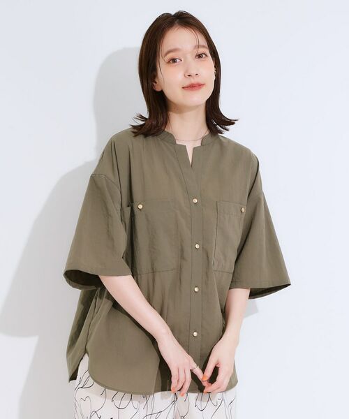 SHOO・LA・RUE / シューラルー シャツ・ブラウス | 【S-LL】大人の抜け感 ビックポケット Vネックシャツ | 詳細5