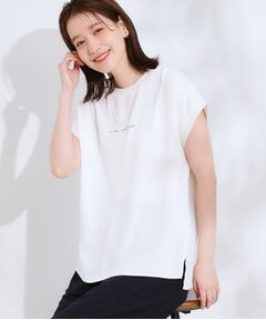 SHOO・LA・RUE / シューラルー シャツ・ブラウス | 【S-LL/ひんやり/洗濯後しわになりにくい】程よいシアー感 ロゴTシャツブラウス