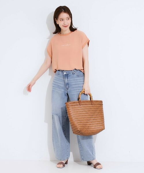 SHOO・LA・RUE / シューラルー シャツ・ブラウス | 【S-LL/ひんやり/洗濯後しわになりにくい】程よいシアー感 ロゴTシャツブラウス | 詳細15