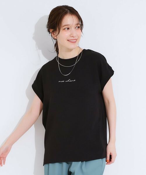 SHOO・LA・RUE / シューラルー シャツ・ブラウス | 【S-LL/ひんやり/洗濯後しわになりにくい】程よいシアー感 ロゴTシャツブラウス | 詳細5