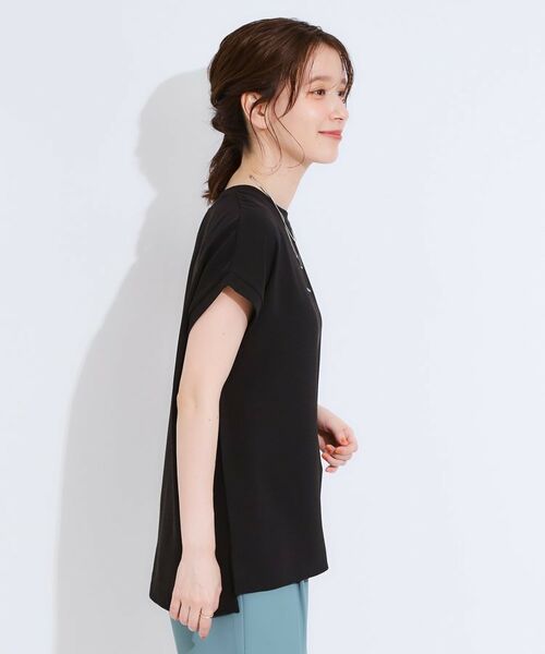 SHOO・LA・RUE / シューラルー シャツ・ブラウス | 【S-LL/ひんやり/洗濯後しわになりにくい】程よいシアー感 ロゴTシャツブラウス | 詳細6