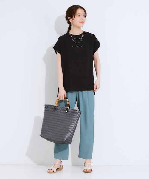 SHOO・LA・RUE / シューラルー シャツ・ブラウス | 【S-LL/ひんやり/洗濯後しわになりにくい】程よいシアー感 ロゴTシャツブラウス | 詳細7