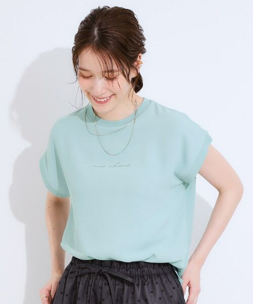 SHOO・LA・RUE / シューラルー シャツ・ブラウス | 【S-LL/ひんやり/洗濯後しわになりにくい】程よいシアー感 ロゴTシャツブラウス | 詳細9