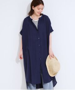 SHOO・LA・RUE / シューラルー ミニ丈・ひざ丈ワンピース | 【洗える/S-LL/ひんやり】ふんわり軽やかに 前あきロングシャツ