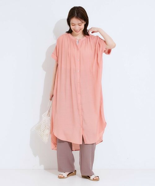 SHOO・LA・RUE / シューラルー ミニ丈・ひざ丈ワンピース | 【洗える/S-LL/ひんやり】ふんわり軽やかに 前あきロングシャツ | 詳細13