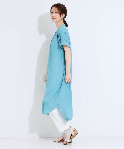 SHOO・LA・RUE / シューラルー ミニ丈・ひざ丈ワンピース | 【洗える/S-LL/ひんやり】ふんわり軽やかに 前あきロングシャツ | 詳細2