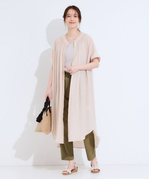 SHOO・LA・RUE / シューラルー ミニ丈・ひざ丈ワンピース | 【洗える/S-LL/ひんやり】ふんわり軽やかに 前あきロングシャツ | 詳細9