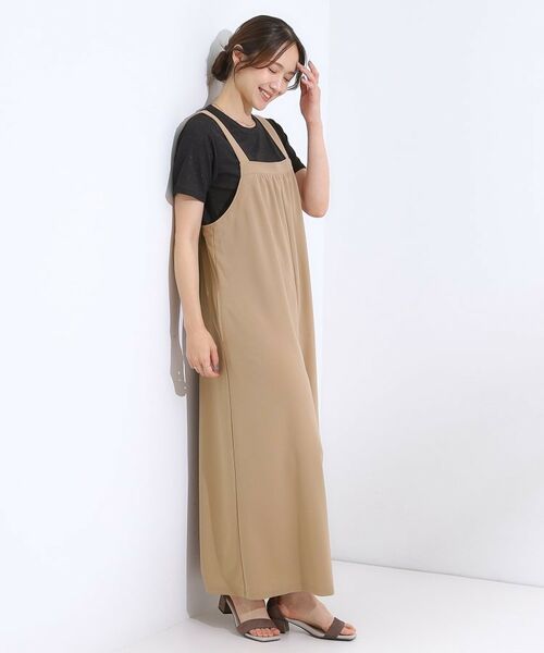 SHOO・LA・RUE / シューラルー サロペット・オールインワン | 【洗える/S-LL】裏がサラサラ やわらか ギャザーサロペット | 詳細10