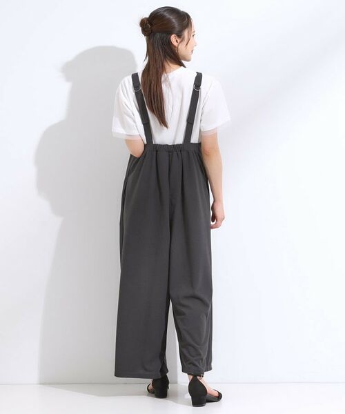 SHOO・LA・RUE / シューラルー サロペット・オールインワン | 【洗える/S-LL】裏がサラサラ やわらか ギャザーサロペット | 詳細2