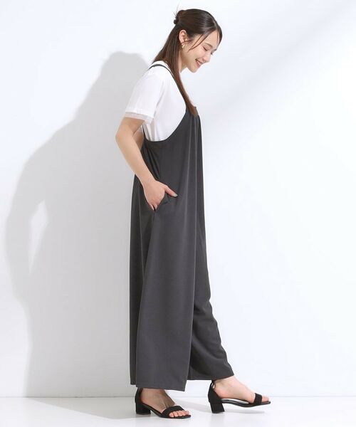 SHOO・LA・RUE / シューラルー サロペット・オールインワン | 【洗える/S-LL】裏がサラサラ やわらか ギャザーサロペット | 詳細3