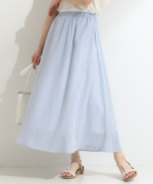 SHOO・LA・RUE / シューラルー ロング・マキシ丈スカート | ふんわり軽やか ストライプギャザースカート | 詳細13