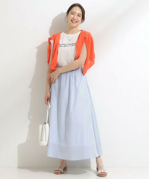 SHOO・LA・RUE / シューラルー ロング・マキシ丈スカート | ふんわり軽やか ストライプギャザースカート | 詳細15