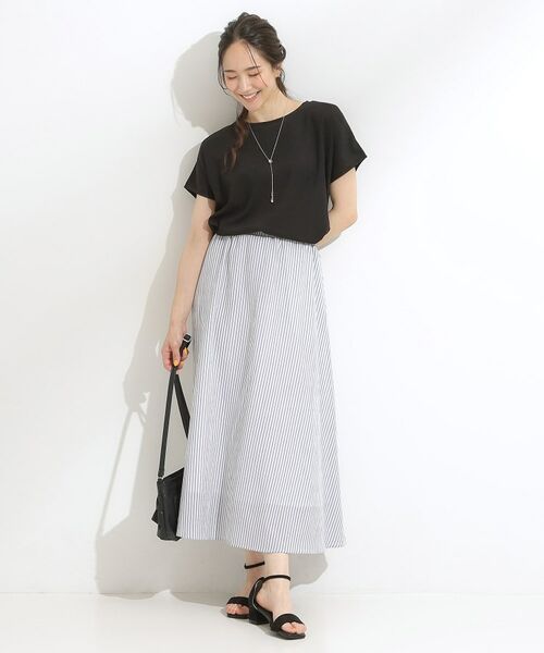 SHOO・LA・RUE / シューラルー ロング・マキシ丈スカート | ふんわり軽やか ストライプギャザースカート | 詳細3