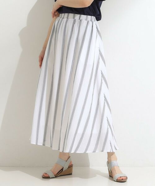 SHOO・LA・RUE / シューラルー ロング・マキシ丈スカート | ふんわり軽やか ストライプギャザースカート | 詳細6