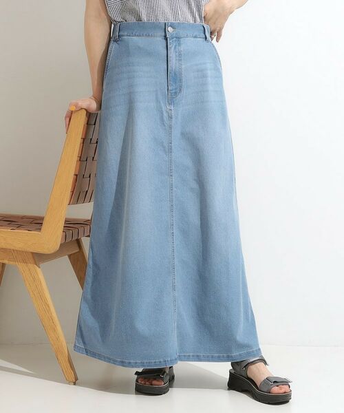 SHOO・LA・RUE / シューラルー デニムスカート | 【洗える/S-LL】大人カジュアル デニムロングスカート | 詳細1