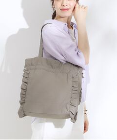 SHOO・LA・RUE / シューラルー トートバッグ | 【撥水/A4】大人も持てる フリル巾着トートバッグ