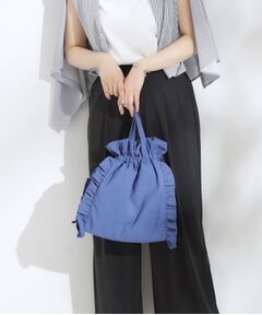 SHOO・LA・RUE / シューラルー トートバッグ | 【撥水/A4】大人も持てる フリル巾着トートバッグ