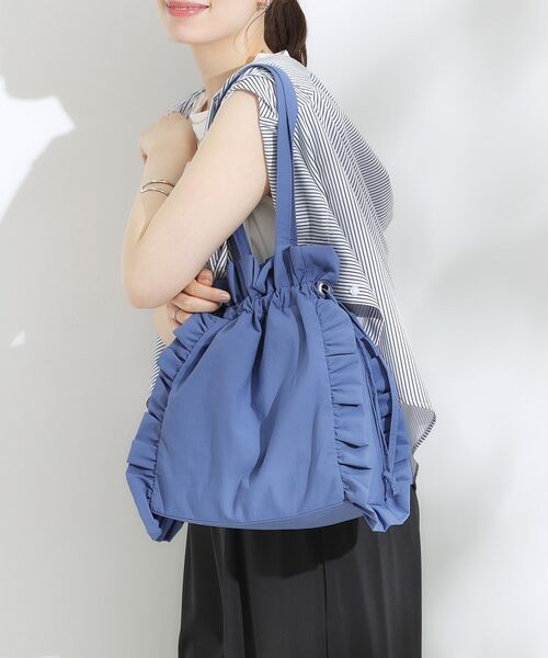SHOO・LA・RUE / シューラルー トートバッグ | 【撥水/A4】大人も持てる フリル巾着トートバッグ | 詳細3