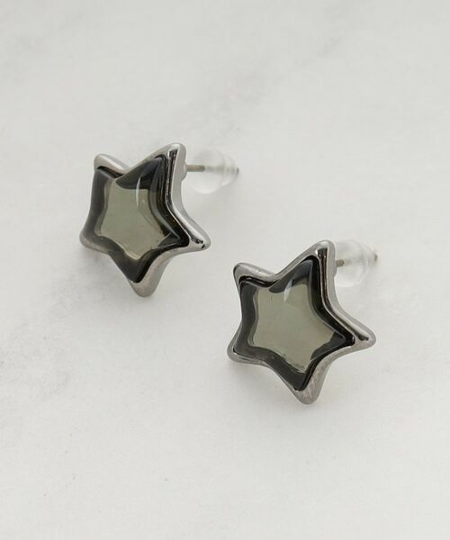 SHOO・LA・RUE/シューラルー 【チタンポスト】クリア星ピアス ブラック(019) 00