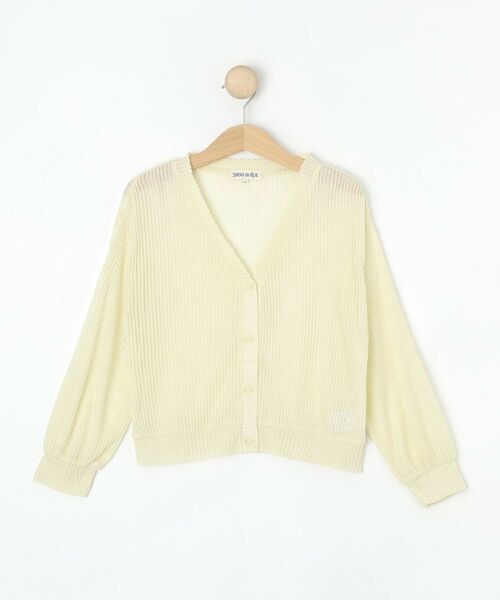 SHOO・LA・RUE / シューラルー カーディガン・ボレロ | シアーリブ編みニットソーカーディガン(ライトイエロー(030))