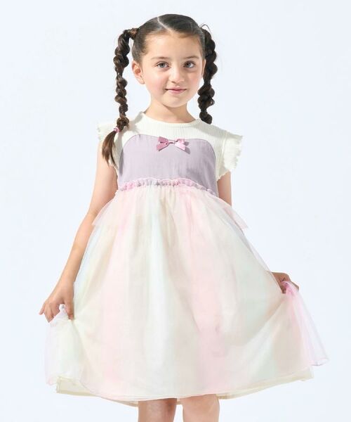 SHOO・LA・RUE / シューラルー ロング・マキシ丈ワンピース | 【100-120cm】おんなのこの憧れ プリンセス風チュールドレス(パープル(581))