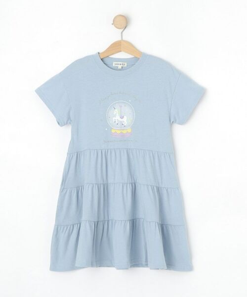 SHOO・LA・RUE/シューラルー スノードームプリントティアードカットワンピ サックスブルー(090) 13(130cm) SHOO・LA・RUE/シューラルー スノードームプリントティアードカットワンピ サックスブルー(090) 13(130cm)