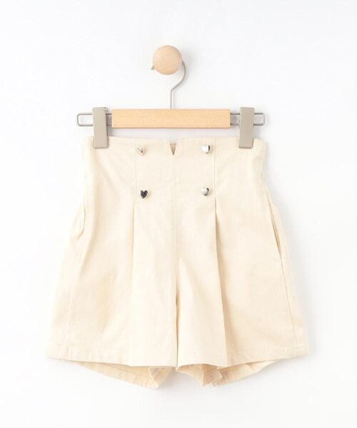 SHOO・LA・RUE / シューラルー ショート・ハーフ・半端丈パンツ | 【130-150cm】ハートモチーフに心ときめく ハイウエストショートパンツ | 詳細1