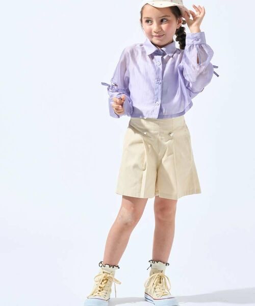 SHOO・LA・RUE / シューラルー ショート・ハーフ・半端丈パンツ | 【130-150cm】ハートモチーフに心ときめく ハイウエストショートパンツ | 詳細13