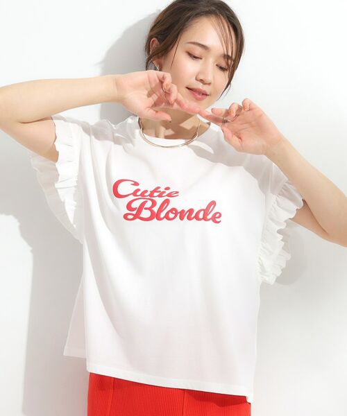 SHOO・LA・RUE/シューラルー 【S-LL/汗ジミ軽減/ひんやり/UVカット】フリルTシャツ ホワイト(001) 04(LL) SHOO・LA・RUE/シューラルー 【S-LL/汗ジミ軽減/ひんやり/UVカット】フリルTシャツ ホワイト(001) 04(LL)