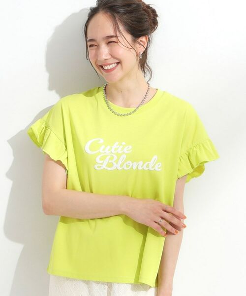 SHOO・LA・RUE/シューラルー 【S-LL/汗ジミ軽減/ひんやり/UVカット】フリルTシャツ イエロー(031) 01(S) SHOO・LA・RUE/シューラルー 【S-LL/汗ジミ軽減/ひんやり/UVカット】フリルTシャツ イエロー(031) 01(S)
