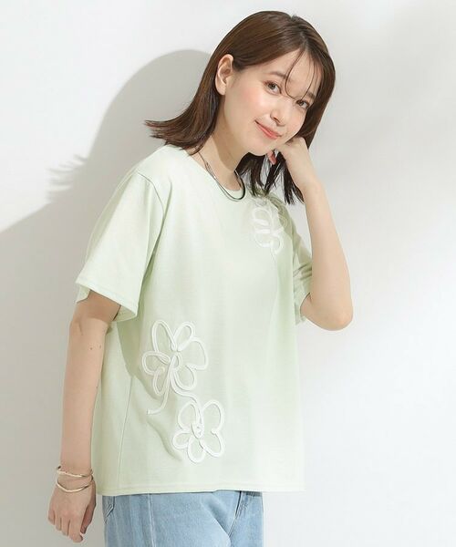 SHOO・LA・RUE / シューラルー Tシャツ | 【S-LL】コーデの主役になる コード刺繍デザインＴシャツ | 詳細10