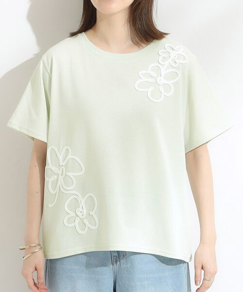 SHOO・LA・RUE / シューラルー Tシャツ | 【S-LL】コーデの主役になる コード刺繍デザインＴシャツ | 詳細13