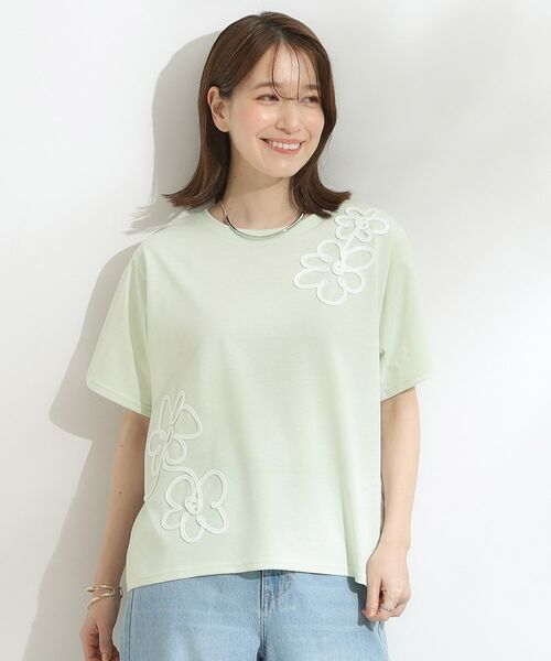 SHOO・LA・RUE / シューラルー Tシャツ | 【S-LL】コーデの主役になる コード刺繍デザインＴシャツ | 詳細9