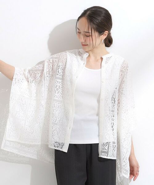 SHOO・LA・RUE / シューラルー シャツ・ブラウス | 大人レトロスタイルに レースポンチョシャツ | 詳細1