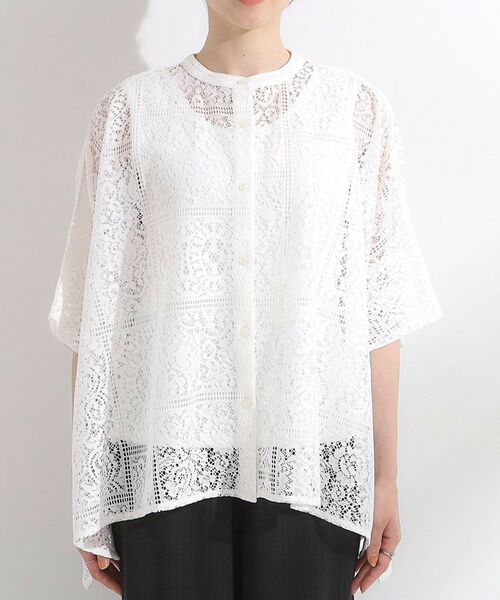 SHOO・LA・RUE / シューラルー シャツ・ブラウス | 大人レトロスタイルに レースポンチョシャツ | 詳細13